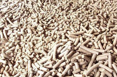 該圖片是使用吉（jí）姆（mǔ）克牌家禽飼料顆粒機壓製的家禽（qín）顆粒飼料成品