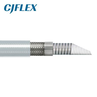 CJFLEX TSWSSI 透明矽膠包覆螺旋鋼絲（sī）增強平滑特氟龍管（guǎn）